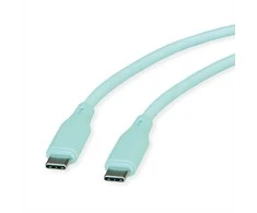 ROLINE USB 2.0 Kabelis, Typ C-C, ST/ST, Silikon, 60W, grn, 1 m