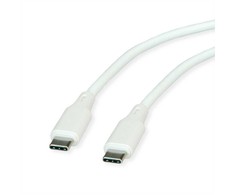 ROLINE USB 2.0 Kabelis, Typ C-C, ST/ST, Silikon, 60W, wei, 1 m