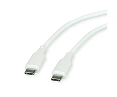 ROLINE USB 2.0 Kabelis, Typ C-C, ST/ST, Silikon, 60W, wei, 1 m