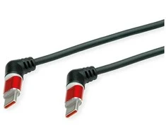 ROLINE USB 2.0 Kabelis Typ-C - Typ-C ST/ST 360 Rotation juodas / raudona 1m
