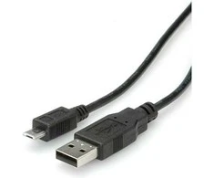 USB kabelis Roline USB-A - mikroUSB 0,8 m juodasis (11.02.8754)