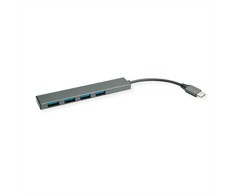 HUB USB Roline ROLINE USB3.2 Gen1 Ultraslim Hub 4x USB A, kabelio tipas C