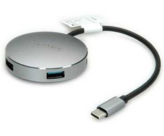 HUB USB Roline Koncentrator USB 3.2 Gen 1, apvalus, 4-kierunkowy, kabelis połączeniowy typu C