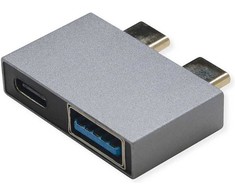 Roline Adapteris USB 3.2 Gen 2, 2x USB typu C - 1x typu A + 1x typu C, M/F, sidabrinė (12.03.2946)