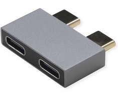 Roline Adapteris USB 3.2 Gen 2, 2x USB-C - 2x USB-C, M/F, sidabrinė
