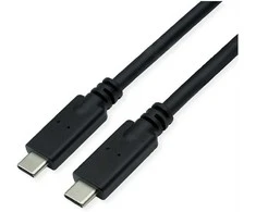 ROLINE USB 3.2 Gen 2 kompatibles Kabelis, C-C, ST/ST, 4K UHD-1, 10Gbit/s, Emark, 100W, juodas, 5 m