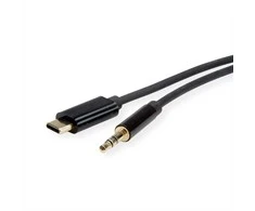 Roline USB adapteris ROLINE Adapteris USB Type C laidas – 3,5 mm garso, vyriškas/moteriškas, kompaktiškas, 3 m