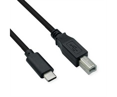USB kabelis Roline USB-C - USB-B 3 m, juodas (11.02.8337)