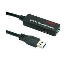 USB kabelis Roline USB-A - USB-A 15 m juodas (12.04.1071)