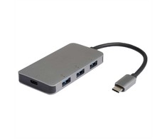 HUB USB Roline Koncentrator USB 3.2 Gen 1, 3-drożny, kabelis połączeniowy typu C (PD+Data)