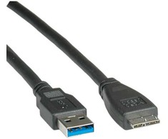 Kabelis USB Roline USB-A - micro-B 0.8 m Juodas (11.02.8872)