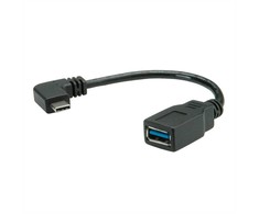 Roline USB-A – USB-C USB laidas 0,15 m Juodas (11.02.9031)