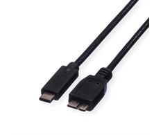 Kabelis USB Roline USB-C - micro-B 0.5 m Juodas (JAB-2600429)