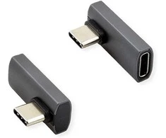 ROLINE USB4 Gen 3x2 Adapteris Typ C ST/BU, Aliuminio, 90, gedreht, silberfarben