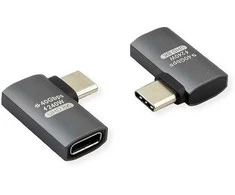 ROLINE USB4 Gen 3x2 Adapteris Typ C ST/BU, Aliuminio, 90, flach, silberfarben
