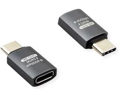 ROLINE USB4 Gen 3x2 Adapteris Typ C ST/BU, Aliuminio, gerade, silberfarben