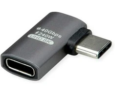 ROLINE USB4 Gen 3x2 Adapteris Typ C ST/BU, Aliuminio, 90, flach, silberfarben