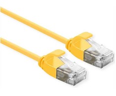 Roline Patchcord ROLINE duomenų centras UTP kat. 6A (EA klasė), LSOH, plonas, geltonas, 1 m