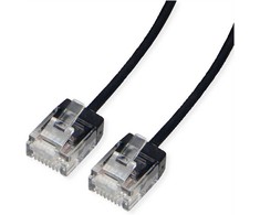 ROLINE UTP DataCenter Patchkabel Cat.6A (Class EA), LSOH, slim, extra kurzer Stecker, juodas, 1,5 m