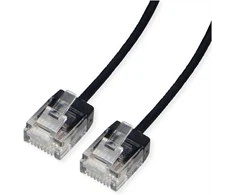 ROLINE UTP DataCenter Patchkabel Cat.6A (Class EA), LSOH, slim, extra kurzer Stecker, juodas, 1,5 m