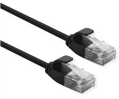 Roline Patchcord ROLINE UTP duomenų centras 6A (EA klasė), LSOH, plonas, juodas, 5 m