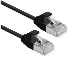Roline ROLINE Žalias F/UTP DataCenter Patch Cord Cat.6A (EA klasė), LSOH, labai plonas, juodas, 3 m