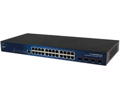 Šakotuvas ALLNET Switch smart managed Layer2 24 Port • 24x GbE • 4x SFP+ • 19 • Lüfterlos • ALL-SG8428M-10G