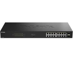 Šakotuvas Switch D-Link 16 Ports GE PoE 30W + 2 Ports SFP Unmanaged Switch 240W