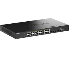 Šakotuvas D-Link 24-Port Gigabit Stackable Smart Managed PoE Switch | D-Link