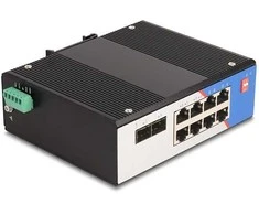Šakotuvas Delock Industrie Gigabit Ethernet Switch 8 Port RJ45 2 Port SFP für Hutschiene