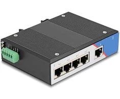 Šakotuvas Delock Industrie Gigabit Ethernet Switch 5 Port RJ45 für Hutschiene