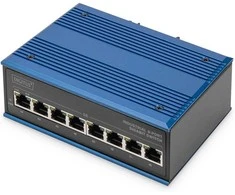 Šakotuvas DIGITUS Switch Ind. 8-Port Gigabit 30W PoE Nevaldoma mėlyna