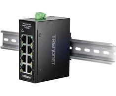 Šakotuvas Trendnet 8-PORT INDUSTRIAL FAST ETHERNE - DIN-RAIL MINI SWITCH