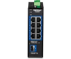 Šakotuvas TRENDnet 9 prievadų pramoninis 2,5 G DIN bėgelio komutatorius su 10 G SFP