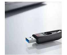 Sandisk ULTRA 64GB USB 3.0 FLASH DRIVE - 130MB/S READ 3 PACK (Juodas)