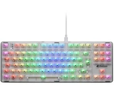 Sharkoon Crystal Shark, Gaming-klaviatūra - baltas, DE-išdėstymas, KTT