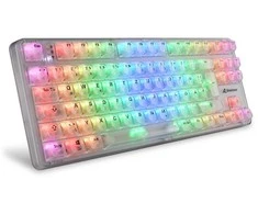 Sharkoon Crystal Shark, Gaming-klaviatūra - baltas, DE-išdėstymas, KTT
