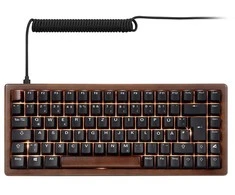 Sharkoon SKILLER SGK50 S3 Wood PBT, Gaming-klaviatūra - holz/juodas, DE-išdėstymas, Gateron G Pro 3.0 Geltona