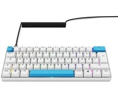 Sharkoon SKILLER SGK50 S4 Gen2 PBT, Gaming-klaviatūra - baltas, DE-išdėstymas, Gateron G Pro 3.0 Geltona