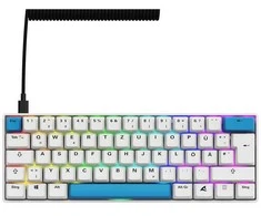 Sharkoon SKILLER SGK50 S4 Gen2 PBT, Gaming-klaviatūra - baltas, DE-išdėstymas, Gateron G Pro 3.0 Geltona
