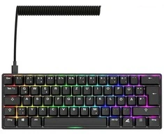 Sharkoon SKILLER SGK50 S4 Gen2 PBT, Gaming-klaviatūra - juodas, DE-išdėstymas, Gateron G Pro 3.0 Geltona