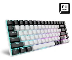 Sharkoon SKILLER SGK50 S3, Gaming-klaviatūra - baltas, RU-išdėstymas, Gateron Geltona