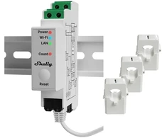 Shelly Pro 3EM 120A profesionalus elektros sąnaudų skaitiklis