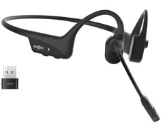 SHOKZ OpenComm2 UC 2025 Upgrade Belaidės Bluetooth Bone Conduction Vaizdo konferencijos Ausinės su USB-C įkrovimo prievadu ir USB-A adapteriu | 16 val. pokalbio laikas, 29 m Belaidės diapazonas, 1 val. įkrovimo laikas | Apima triukšmą slopinantį mikrofoną Boom ir Dongle, Juodas