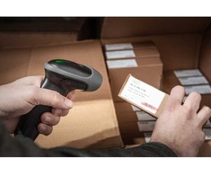Skeneris DIGITUS Barcode Handscanner 1D/2D Kabelis QR-Code grau