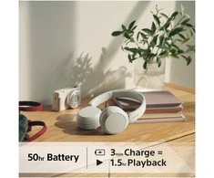Belaidės Ausinės Sony WH-CH520W, Baltos spalvos