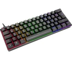 Speedlink ATMOS RGB Regenbogen Mechaninė 60% Klaviatūra žaidimams mit braunen Schaltern, juodas