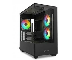 Sharkoon ELITE SHARK CM100 , Tower case juodas, Tempered Glass x 2