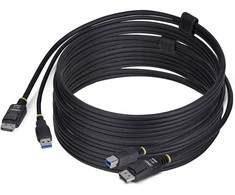 Startechcom Kabelis StarTech .com 10ft (3m) DisplayPort ir USB 5Gbps KVM kabelis, 4K 60Hz, DP 1.2 ir USB kombinuotas kabelis KVM komutatoriams, 3.1 m, USB, USB, HDMI, Juodas, DisplayPort + USB 3.2 Gen 1 Type-A