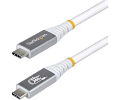 Kabelis USB StarTech 1m USB4 80Gbps USB-C Thunderbolt 4 DP2.1 240W 8K 120Hz Baltas (CC1M80GUSB4CABLEW)